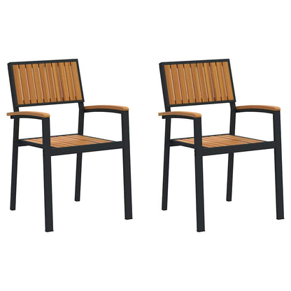 Sedia Impilabile 2 pcs Marrone 56 x 57 x 87 cm