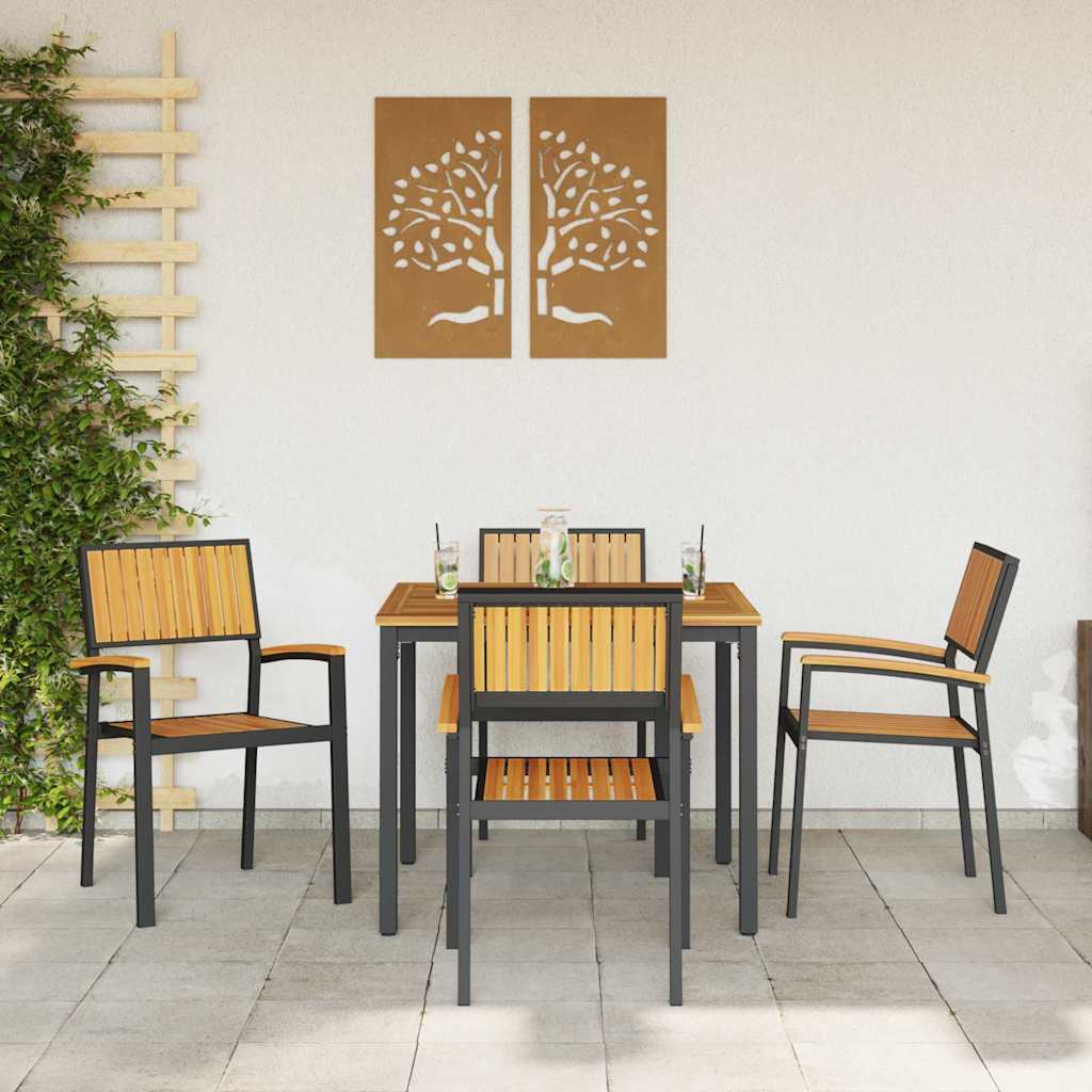 Sedia Impilabile 4 pcs Marrone 56 x 57 x 87 cm