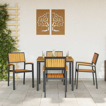 Sedia Impilabile 4 pcs Marrone 56 x 57 x 87 cm