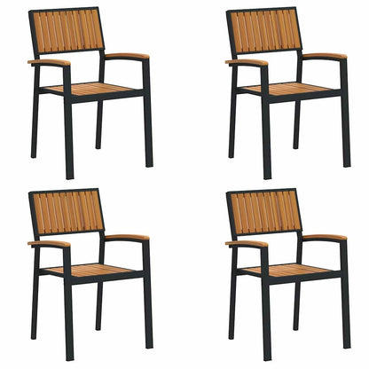 Sedia Impilabile 4 pcs Marrone 56 x 57 x 87 cm