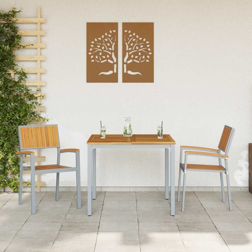 Sedia Impilabile 2 pcs Marrone 56 x 57 x 87 cm