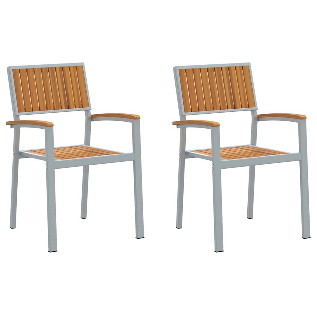 Sedia Impilabile 2 pcs Marrone 56 x 57 x 87 cm