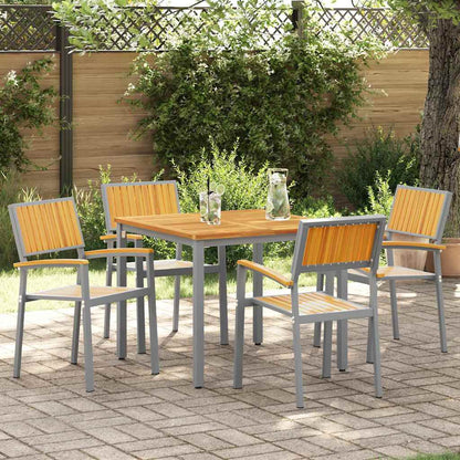 Sedia Impilabile 4 pcs Marrone 56 x 57 x 87 cm
