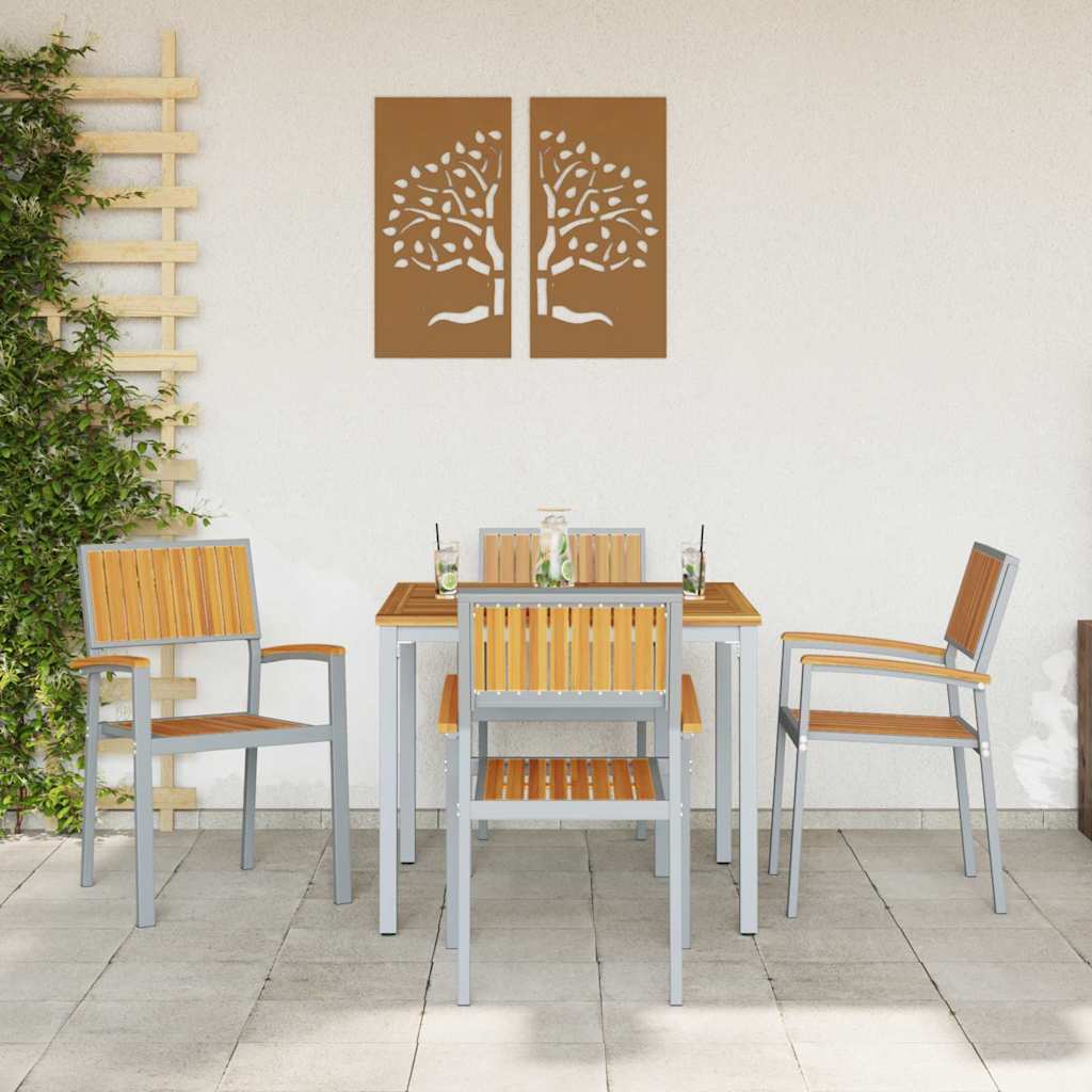 Sedia Impilabile 4 pcs Marrone 56 x 57 x 87 cm