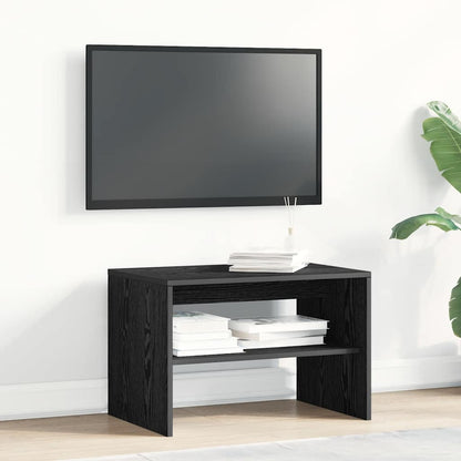 Mobile Porta TV Rovere Nero 60x40x40 cm in Legno Multistrato