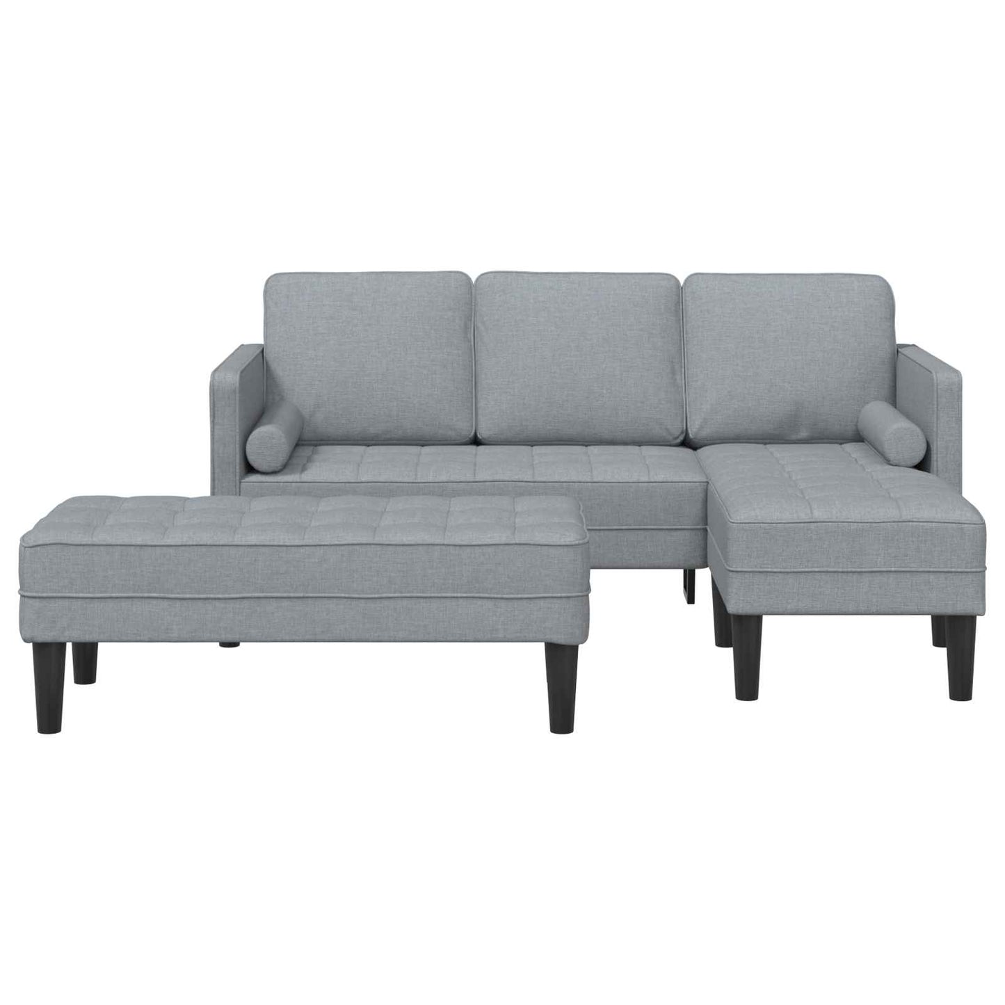 Set di divani con cuscino 2 pcs Grigio chiaro Poliestere