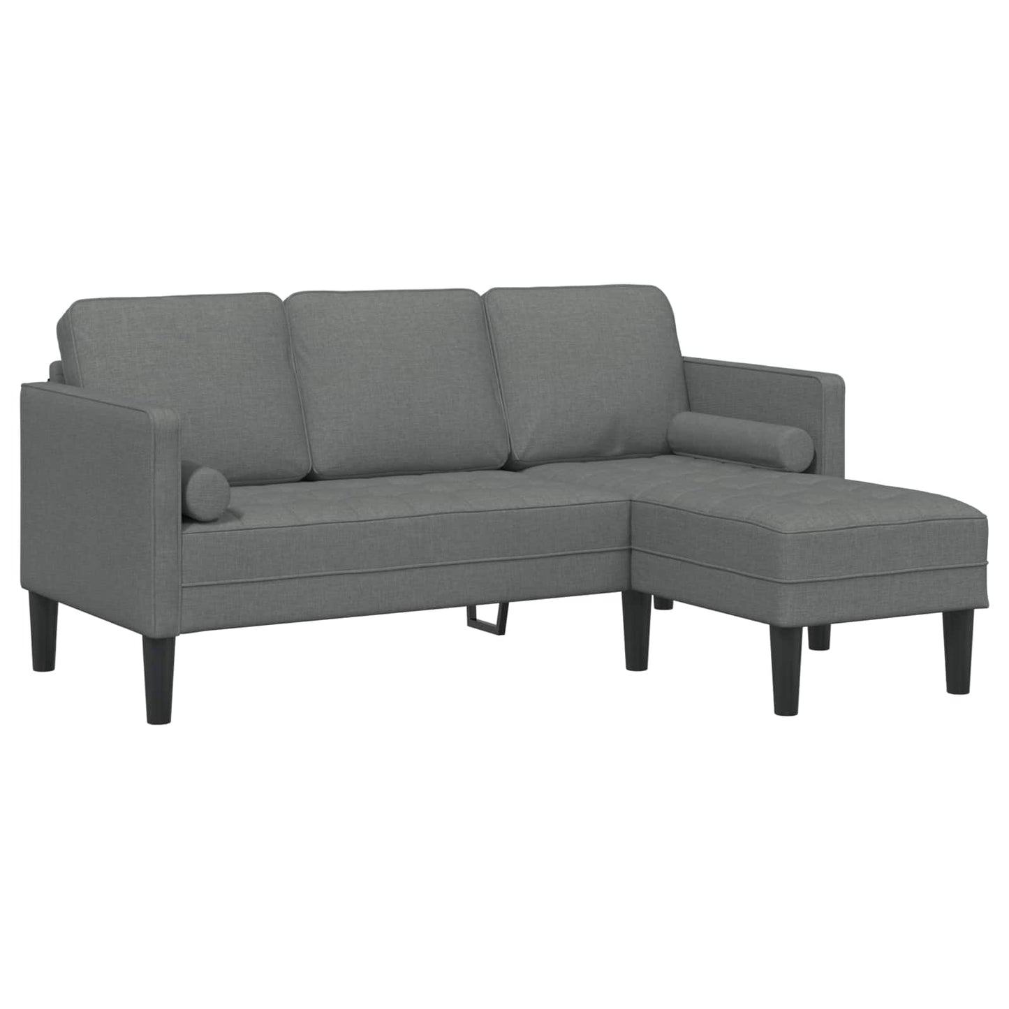 Set di divani con cuscino 2 pcs Grigio scuro Poliestere