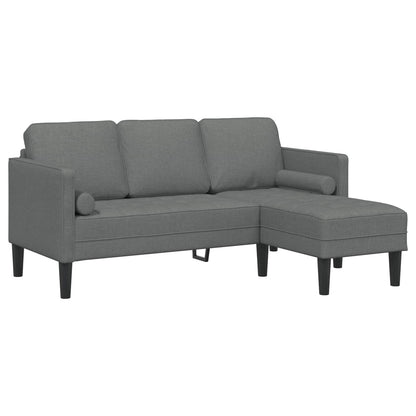 Set di divani con cuscino 2 pcs Grigio scuro Poliestere