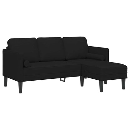 Set di divani con cuscino 2 pcs Nero Poliestere