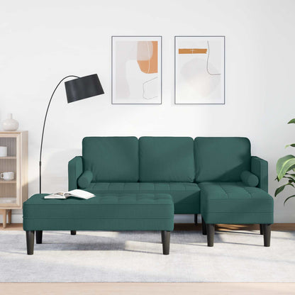 Set di divani con cuscino 2 pcs Verde Scuro Poliestere