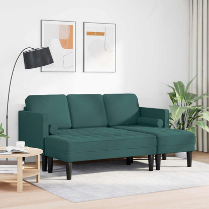 Set di divani con cuscino 2 pcs Verde Scuro Poliestere