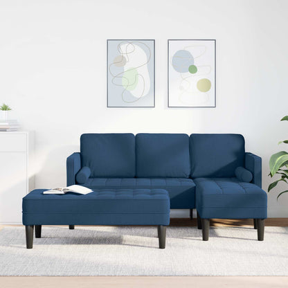 Set di divani con cuscino 2 pcs Blu Poliestere