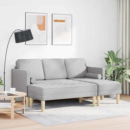 Set di divani con cuscino 2 pcs Grigio Nuvola Poliestere