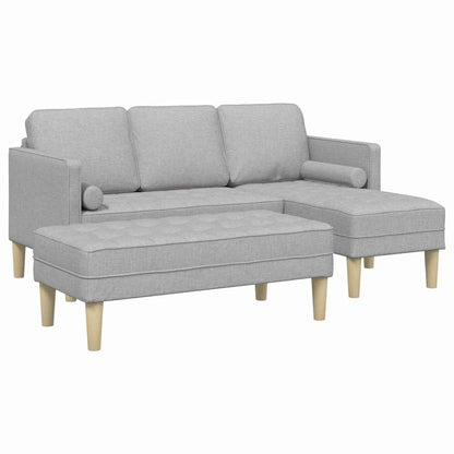 Set di divani con cuscino 2 pcs Grigio Nuvola Poliestere