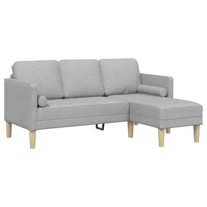 Set di divani con cuscino 2 pcs Grigio Nuvola Poliestere