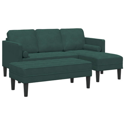 Set di divani con cuscino 2 pcs Verde Scuro Poliestere