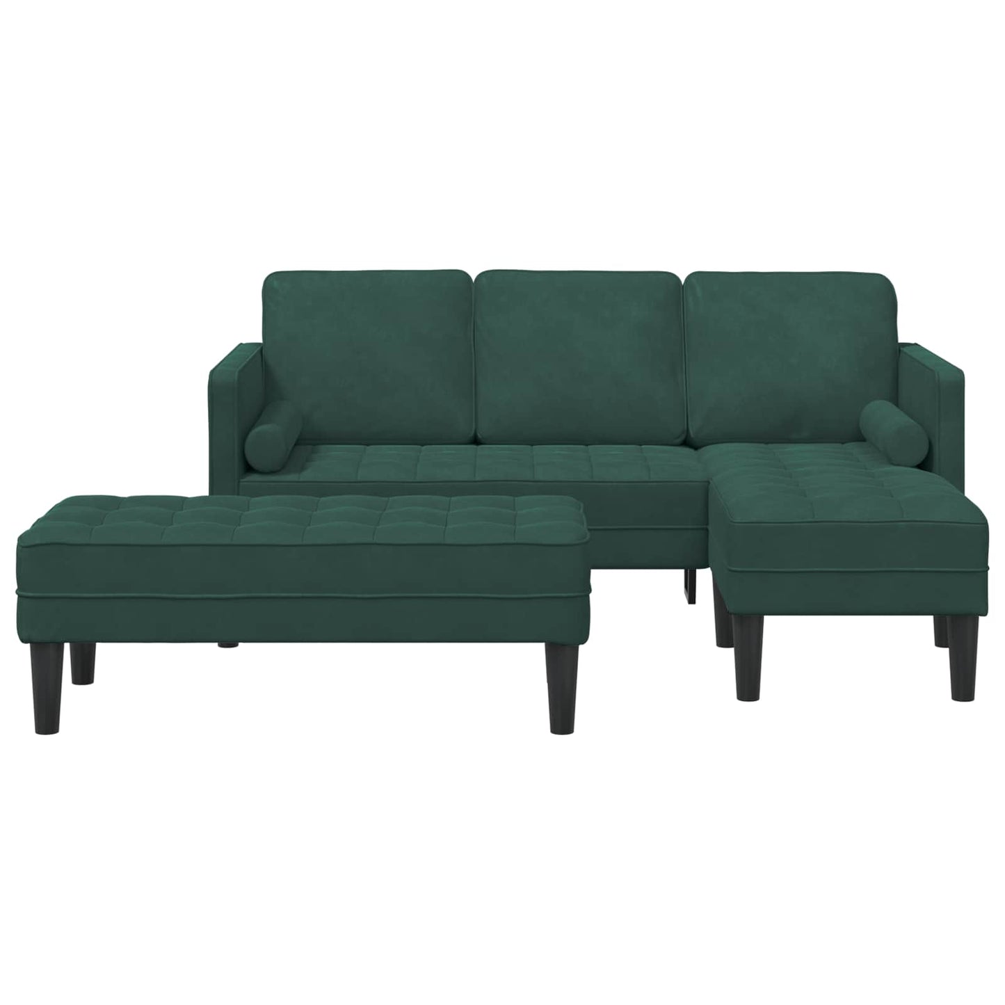 Set di divani con cuscino 2 pcs Verde Scuro Poliestere