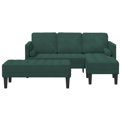 Set di divani con cuscino 2 pcs Verde Scuro Poliestere