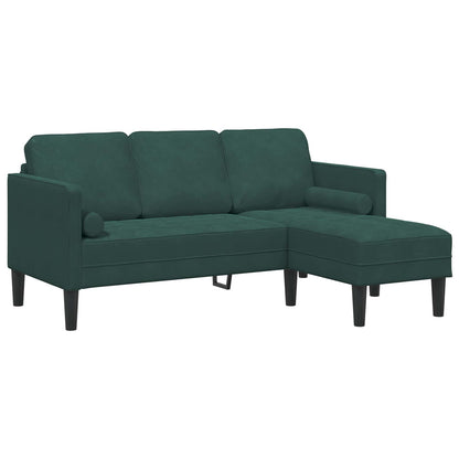 Set di divani con cuscino 2 pcs Verde Scuro Poliestere
