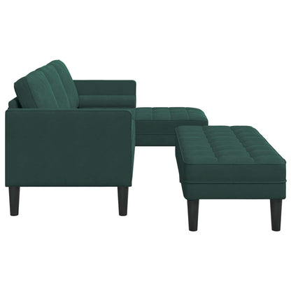 Set di divani con cuscino 2 pcs Verde Scuro Poliestere