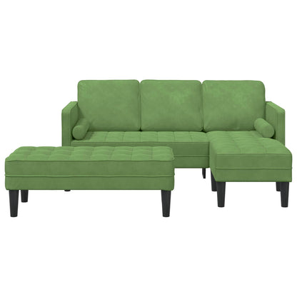 Set di divani con cuscino 2 pcs Verde chiaro Poliestere