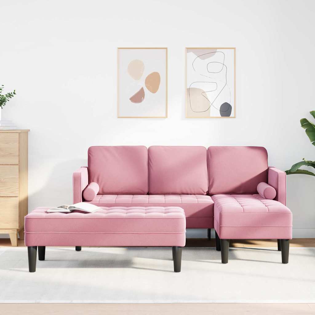 Set di divani con cuscino 2 pcs Rosa Poliestere