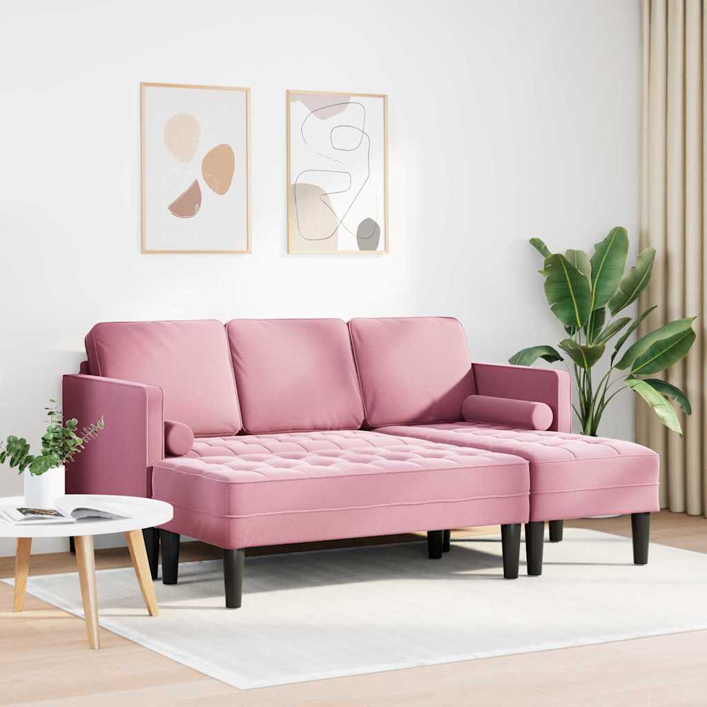 Set di divani con cuscino 2 pcs Rosa Poliestere
