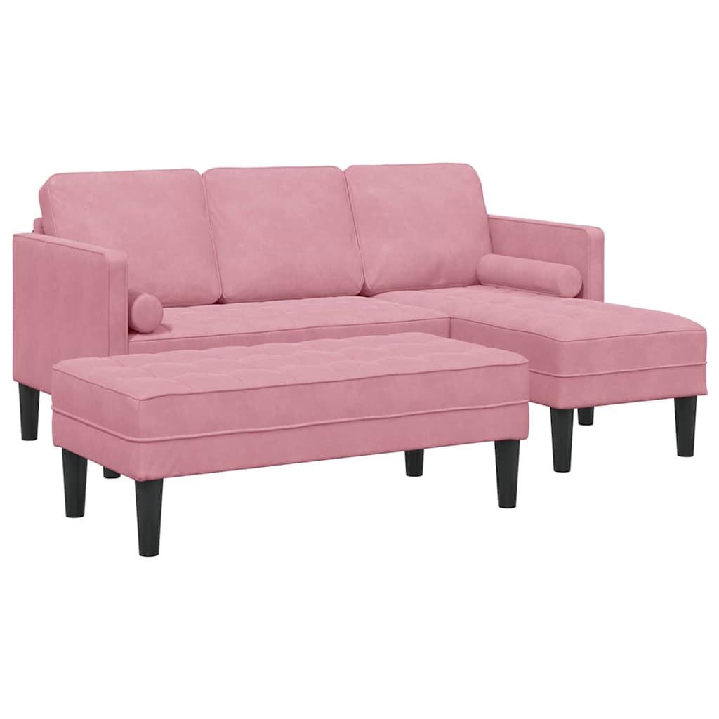 Set di divani con cuscino 2 pcs Rosa Poliestere