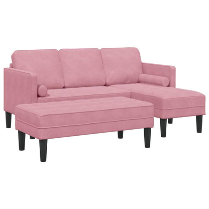 Set di divani con cuscino 2 pcs Rosa Poliestere