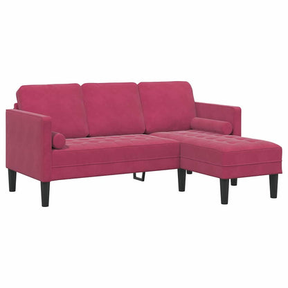 Set di divani con cuscino 2 pcs Rosso Vino Poliestere
