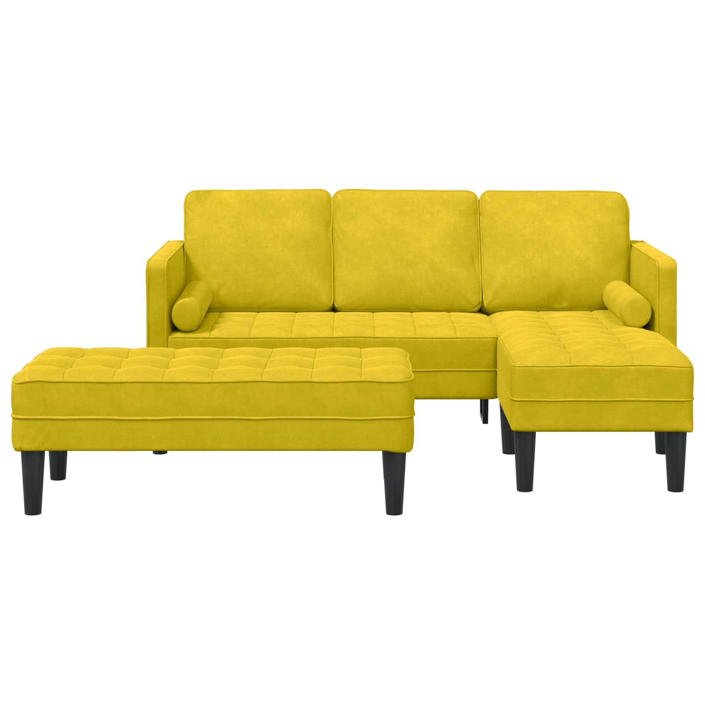 Set di divani con cuscino 2 pcs Giallo Poliestere