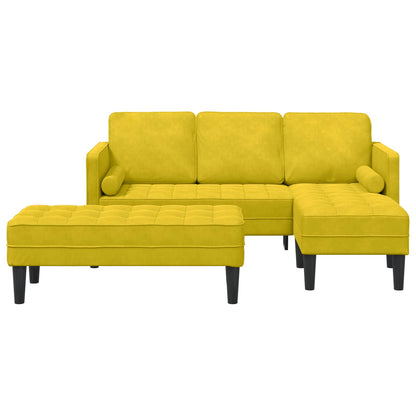 Set di divani con cuscino 2 pcs Giallo Poliestere