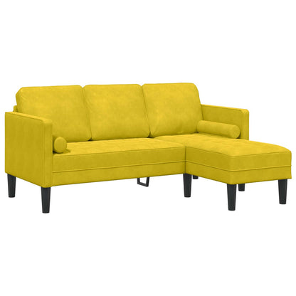 Set di divani con cuscino 2 pcs Giallo Poliestere