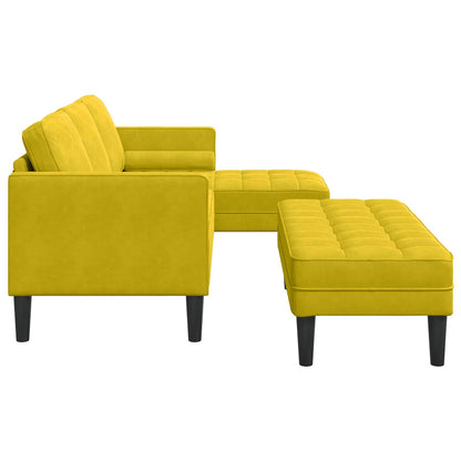 Set di divani con cuscino 2 pcs Giallo Poliestere