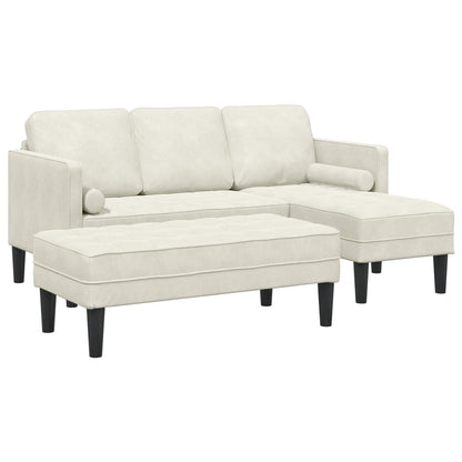 Set di divani con cuscino 2 pcs Crema Poliestere