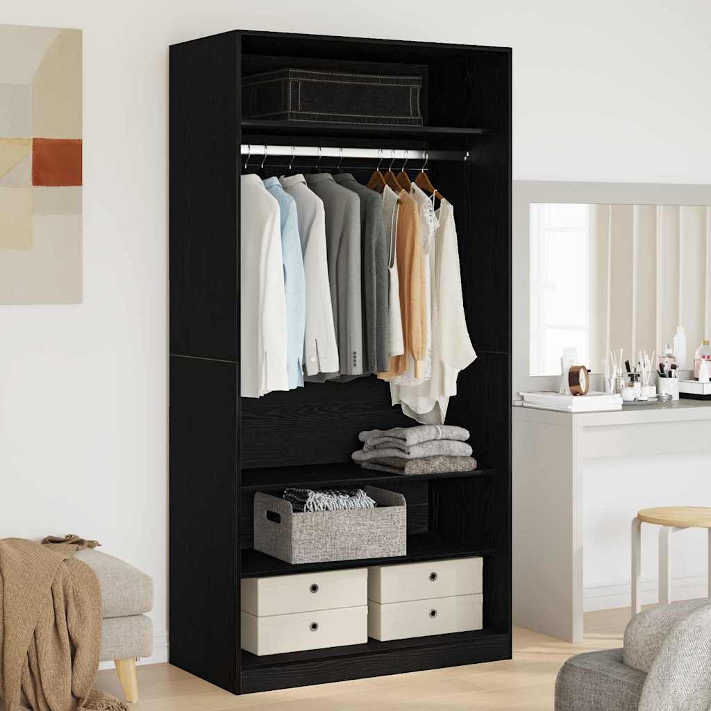 Guardaroba Rovere nero 100 x 50 x 200 cm Legno multistrato