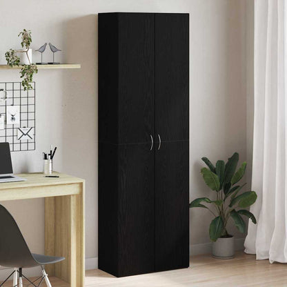 Mobile per Ufficio con lo scaffale Rovere Nero 60 x 32 x 190 cm