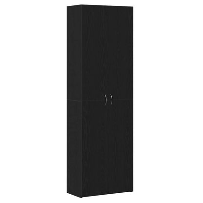 Mobile per Ufficio con lo scaffale Rovere Nero 60 x 32 x 190 cm