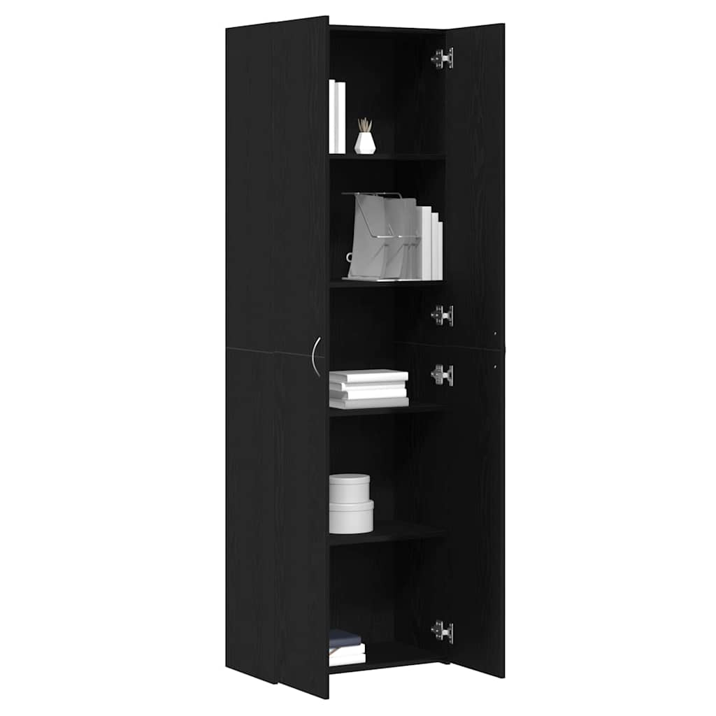 Mobile per Ufficio con lo scaffale Rovere Nero 60 x 32 x 190 cm