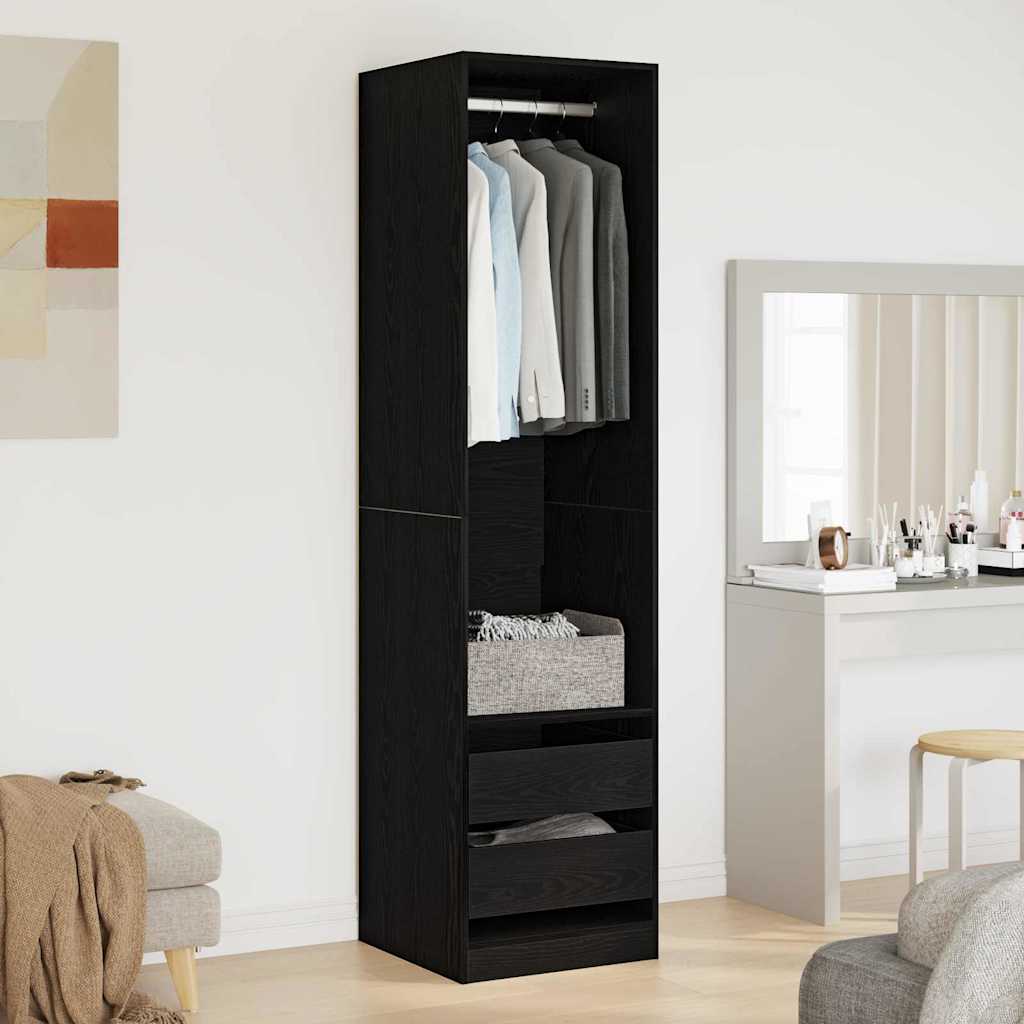 Guardaroba Rovere nero 50 x 50 x 200 cm Legno multistrato