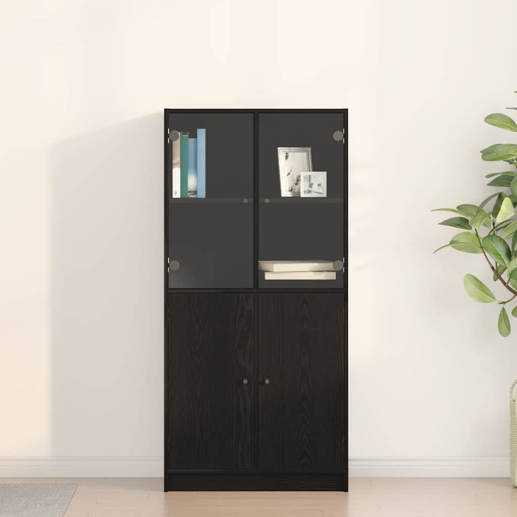 Credenza Rovere Nero 68 x 37 x 142 cm