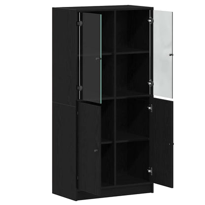 Credenza Rovere Nero 68 x 37 x 142 cm