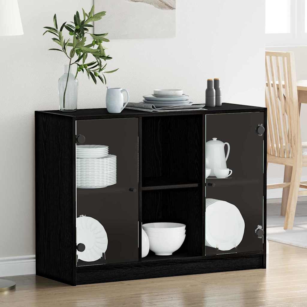 Credenza Rovere Nero 100 x 37 x 75.5 cm