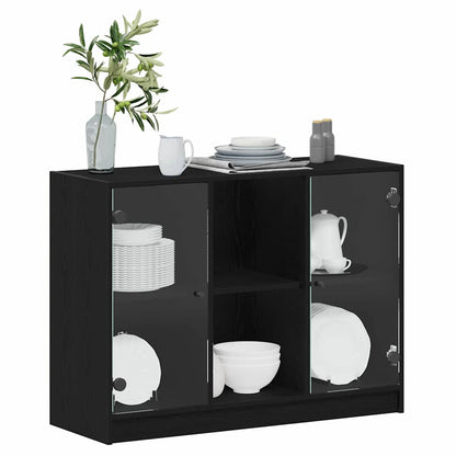 Credenza Rovere Nero 100 x 37 x 75.5 cm