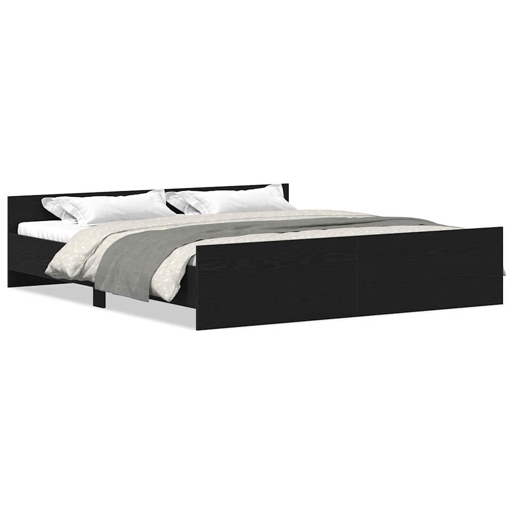 Giroletto senza Materasso Rovere Nero 200x200 cm Truciolato