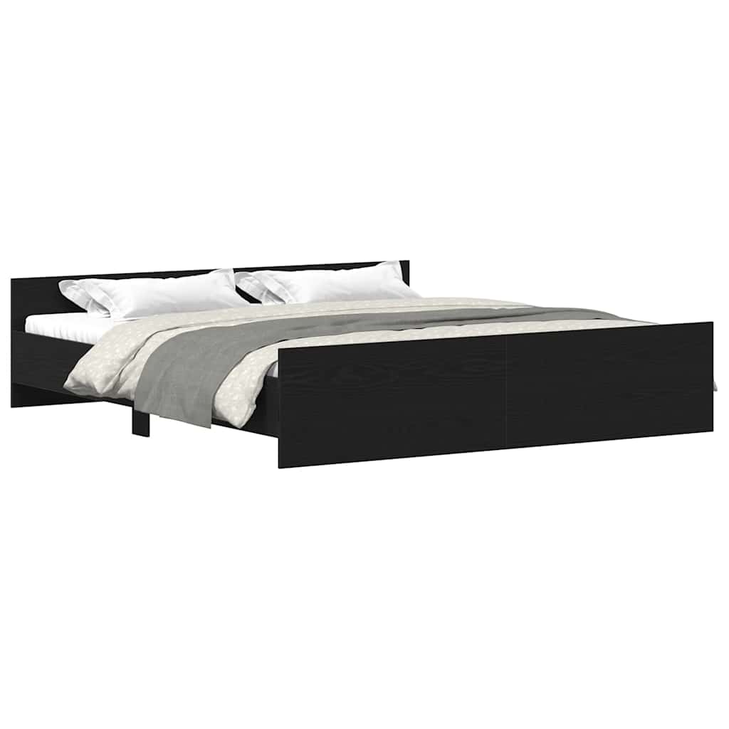 Giroletto senza Materasso Rovere Nero 200x200 cm Truciolato