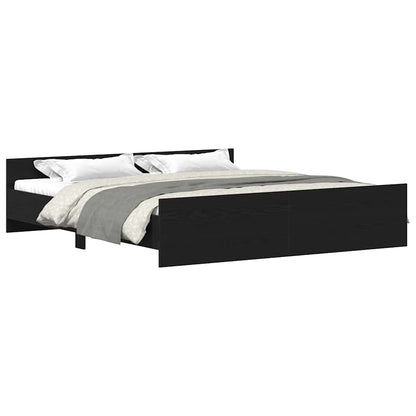 Giroletto senza Materasso Rovere Nero 200x200 cm Truciolato