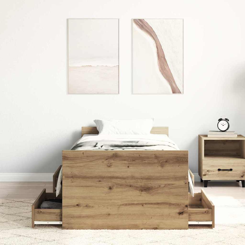 Struttura del letto Rovere artigianale 193 x 78 x 50 cm