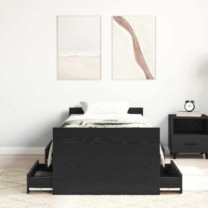 Struttura del letto con testiera Rovere Nero 193 x 78 x 50 cm