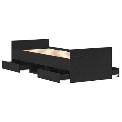 Struttura del letto con testiera Rovere Nero 193 x 78 x 50 cm